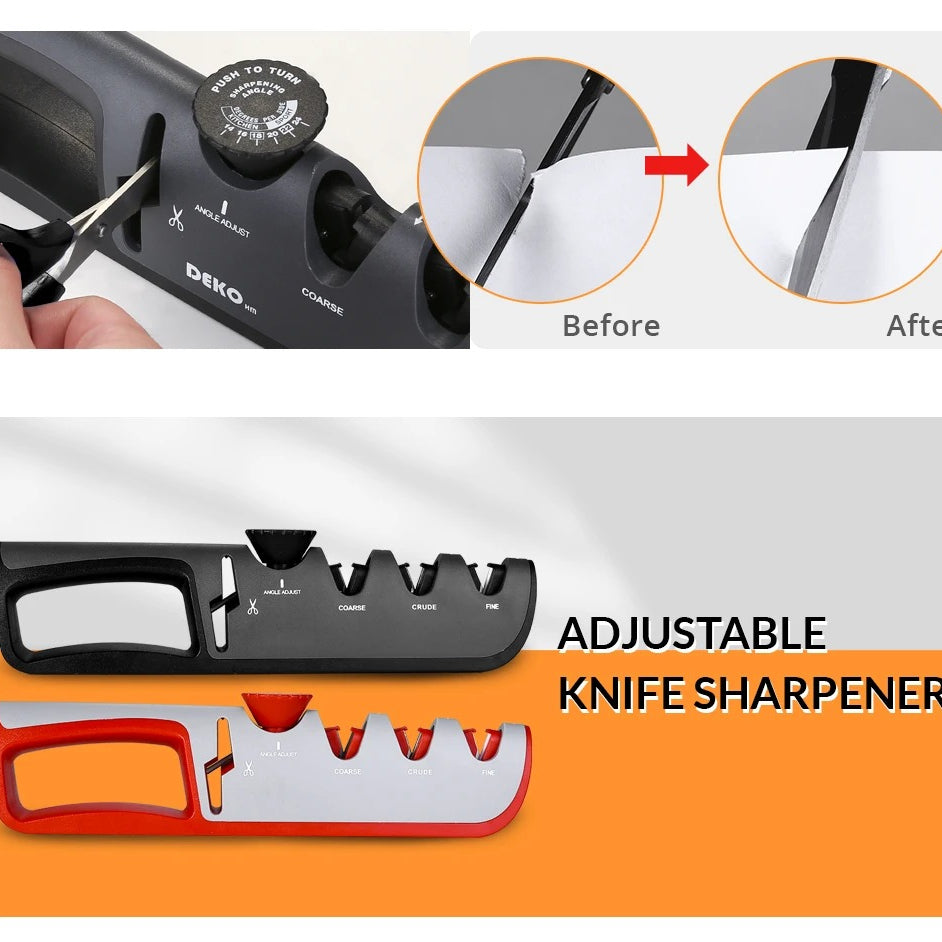 Support pan European shipping--Knife Sharpener 5 In 1 Adjustable Angle Kitchen Grinding Machine Professional Knife Scissors Sharpening Tools Home Kitchen Knife