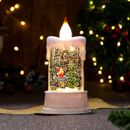 Christmas Glowing Candle Lamp Desktop Decoration