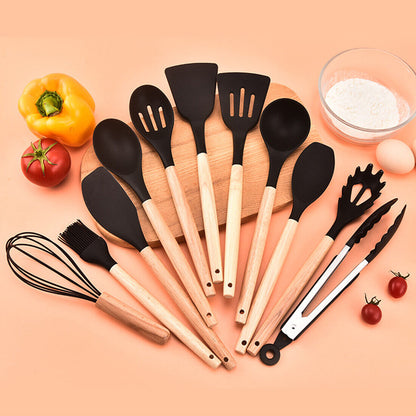 New 12Pcs Kitchen Utensils Set Silicone Cooking Nonstick Spatula Turner Spoon Tools UK