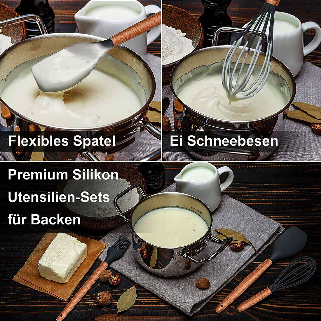 New 12Pcs Kitchen Utensils Set Silicone Cooking Nonstick Spatula Turner Spoon Tools UK