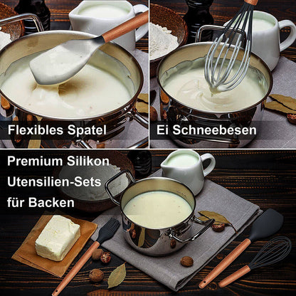 New 12Pcs Kitchen Utensils Set Silicone Cooking Nonstick Spatula Turner Spoon Tools UK