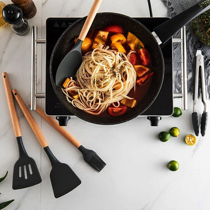 New 12Pcs Kitchen Utensils Set Silicone Cooking Nonstick Spatula Turner Spoon Tools UK