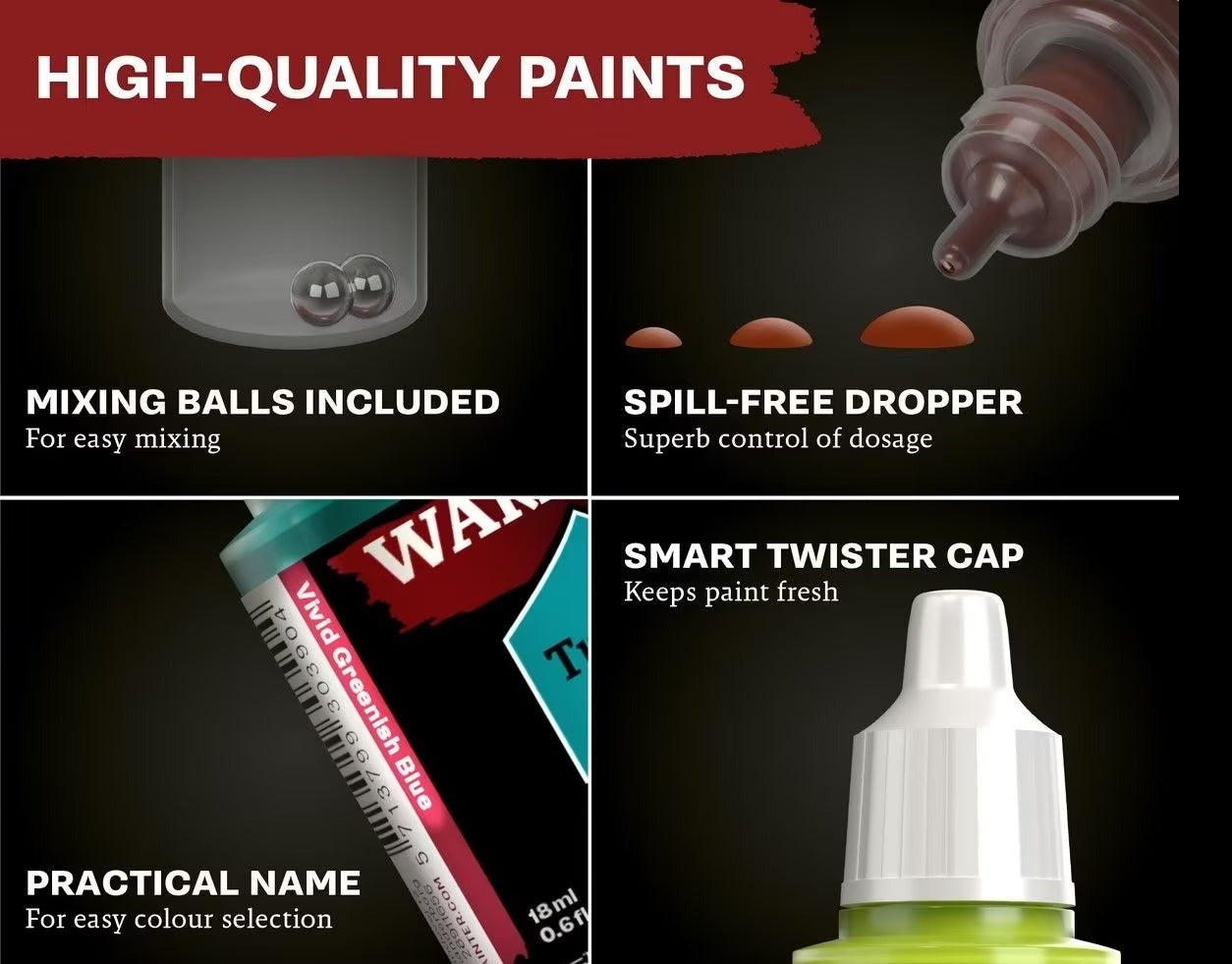 Army Painter Warpaints Fanatic: Matt Black 18ml