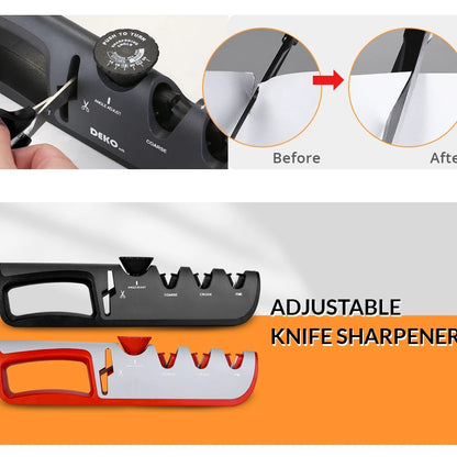 Support pan European shipping--Knife Sharpener 5 In 1 Adjustable Angle Kitchen Grinding Machine Professional Knife Scissors Sharpening Tools Home Kitchen Knife