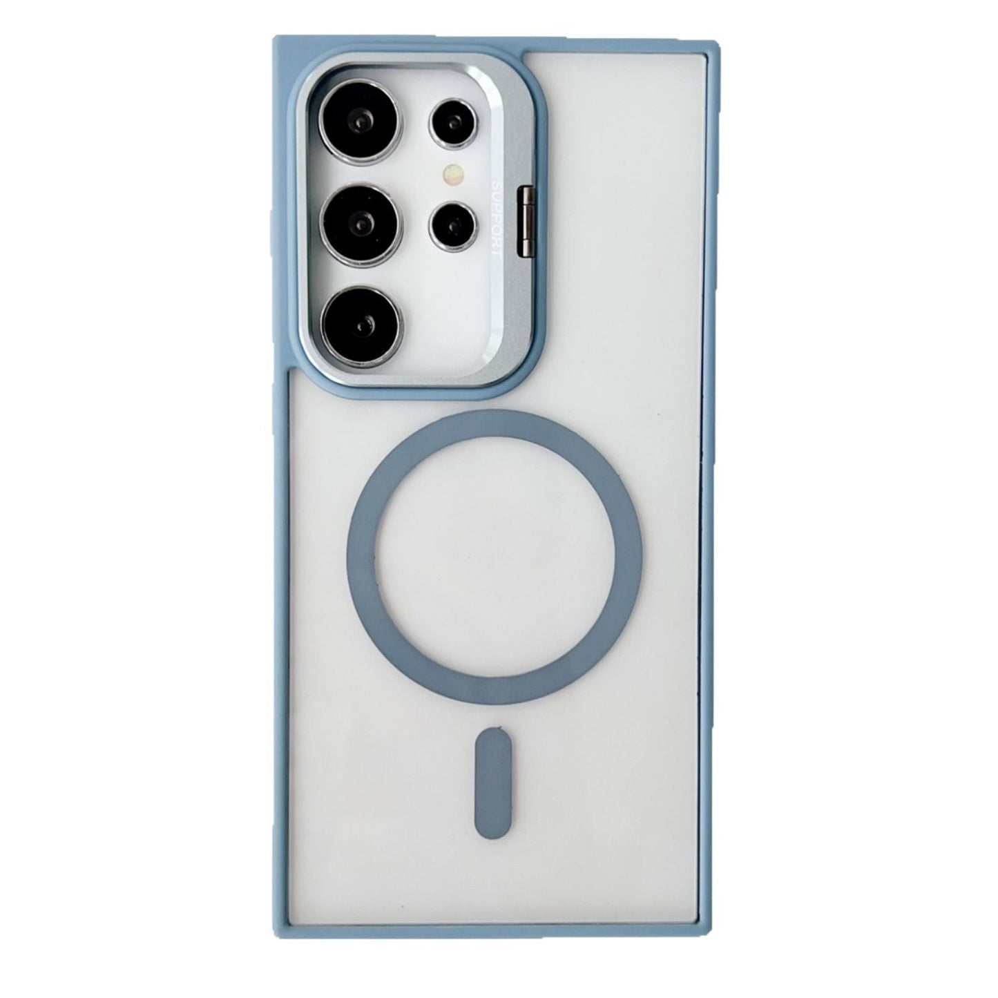 Crystal Clear Magnetic Protective Case with Metal Lens Stand for Samsung Galaxy S25, S24, S23 & S22