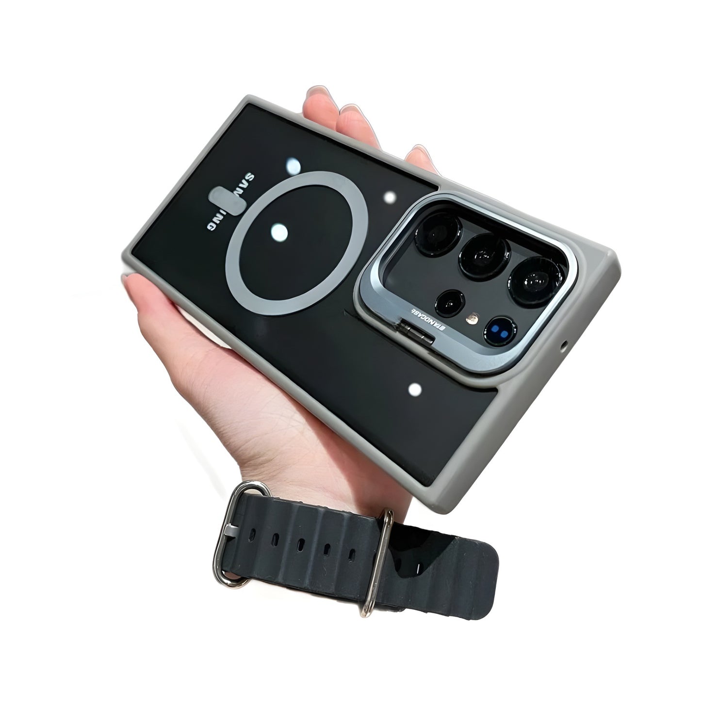 Crystal Clear Magnetic Case with Metal Lens Stand For Samsung Galaxy S24, S23, S22 Series