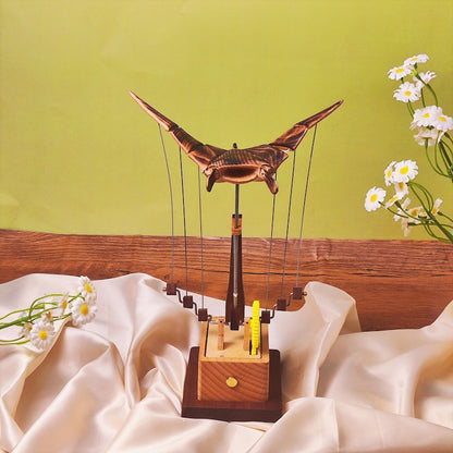 Handcrafted Wooden Manta Ray Automaton
