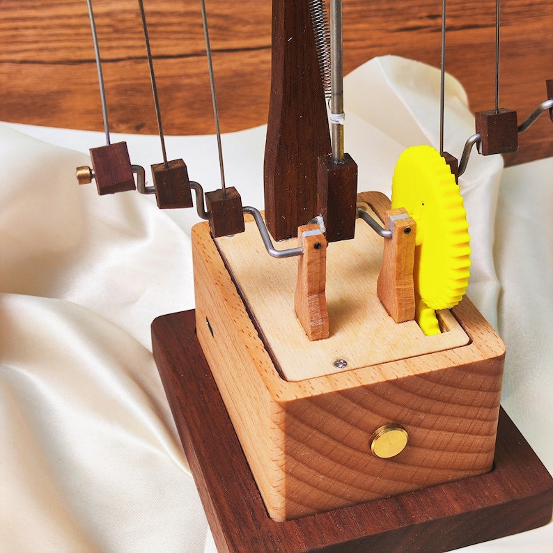 Handcrafted Wooden Manta Ray Automaton