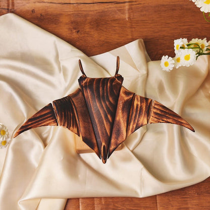Handcrafted Wooden Manta Ray Automaton